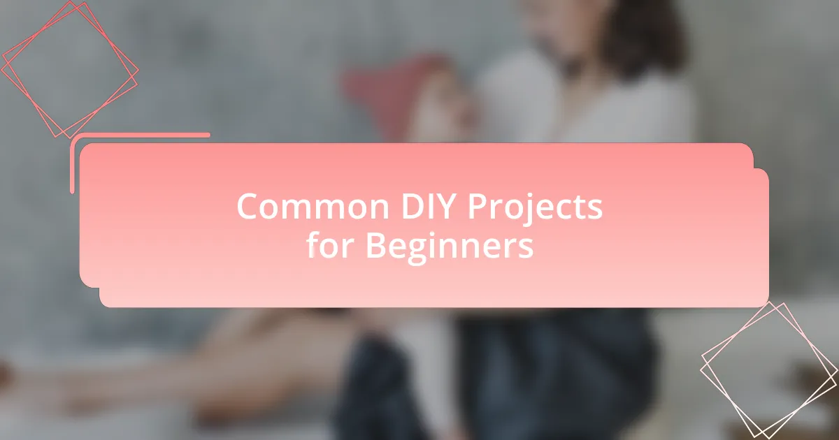 Common DIY Projects for Beginners